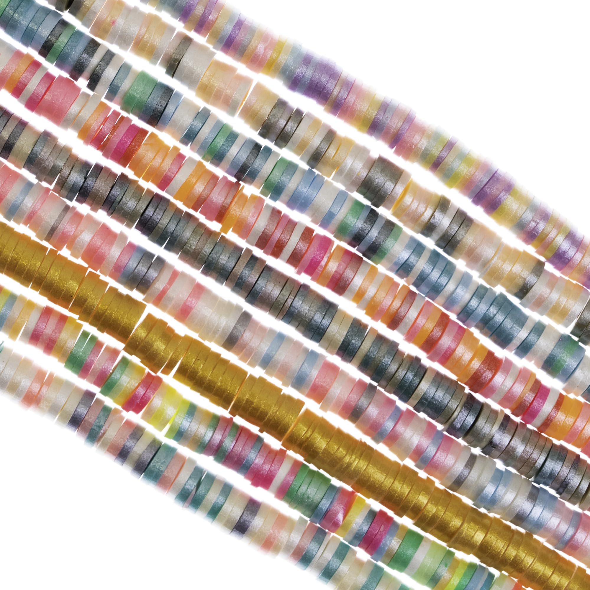 Shiny Rainbow Fimo Beads | 6mm | 1string-e