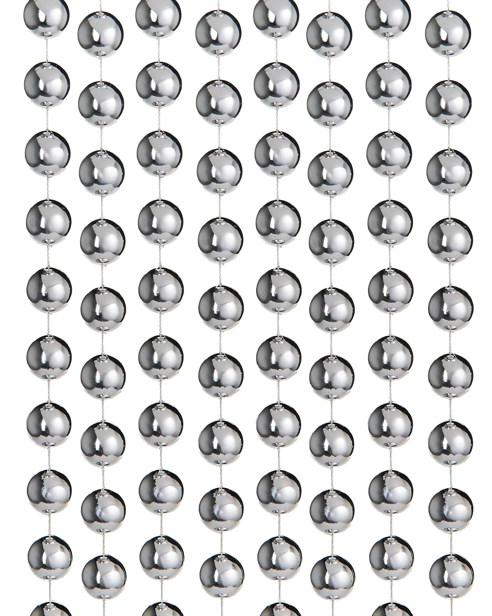 Oversized Beaded Garland, Silver, 2.7 m