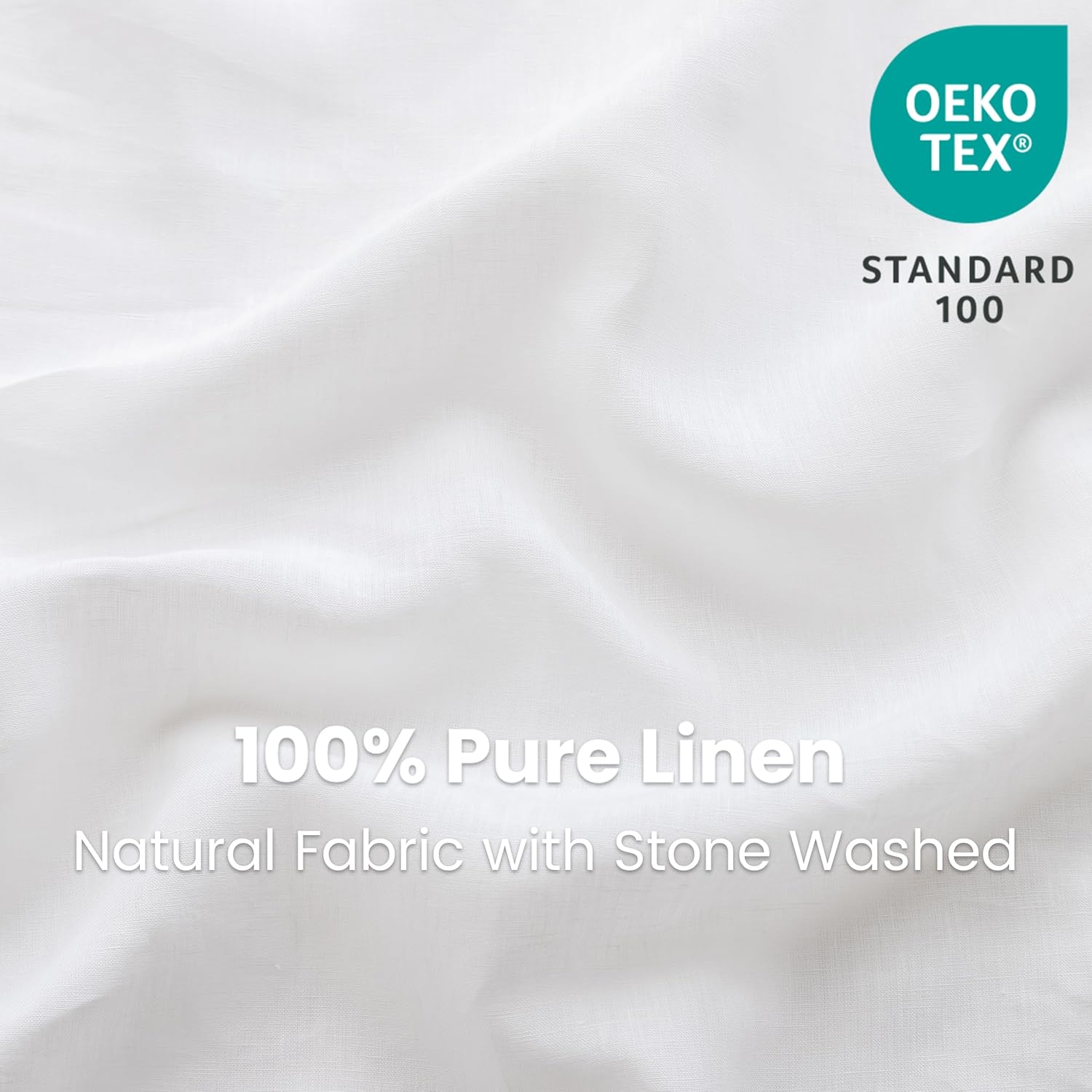 FALUCA 100% Linen Fitted Sheet - Organic Deep Pocket Bed Sheets for 16" Mattress, Natural French Flax Stone Washed Farmhouse Soft Breathable Bottom Sheets (King, White) - Image 2