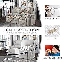 Vista 237 de Fundas 100% impermeables para sofá reclinable seccional, fundas para sofá reclinable en forma de L, funda para sofá seccional de esquina
