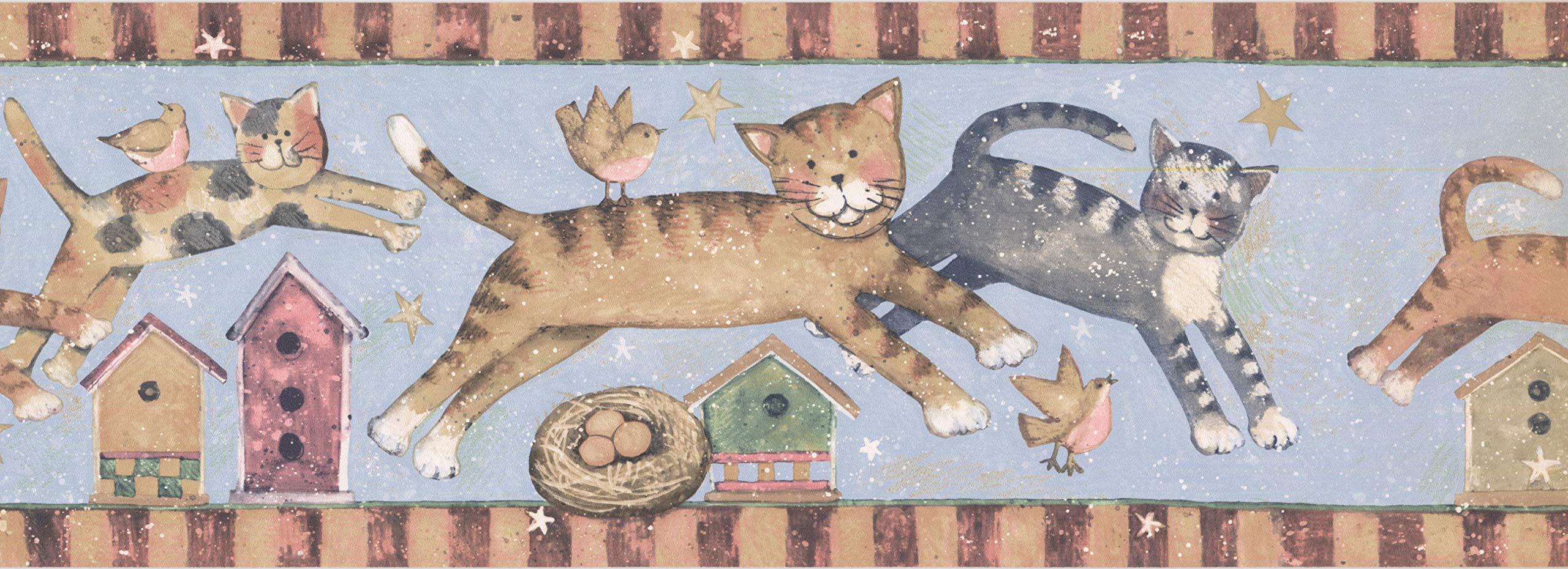 Papier peint motif chats Su75934 beige 38x18 cm décoration salon