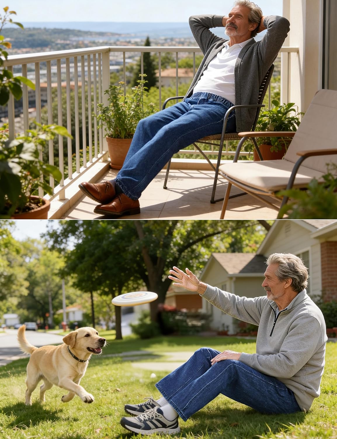 Soojun Mens Casual Loose Fit Elastic Waist Jeans Denim Pants - Image 9