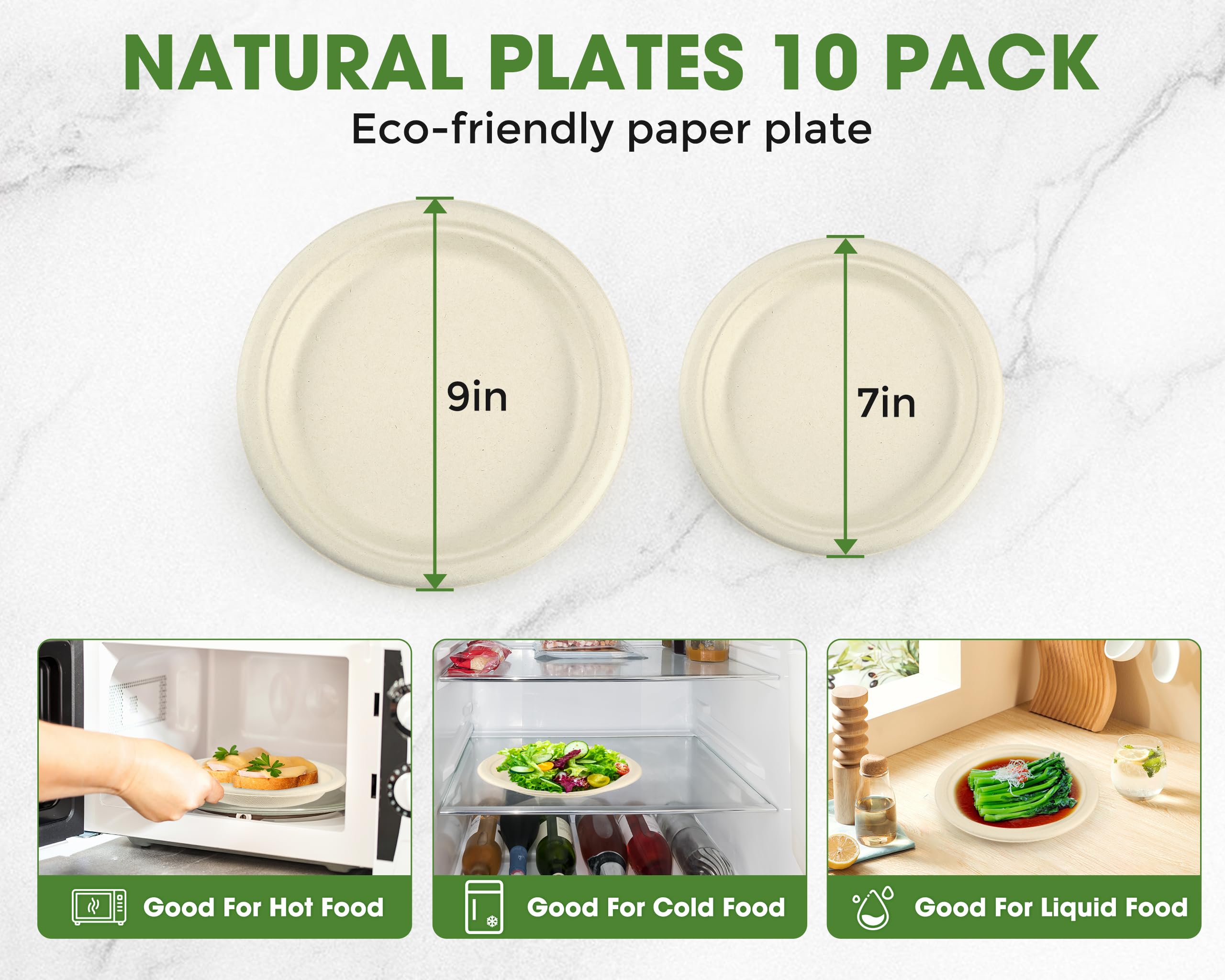 Eco-Friendly Disposable Plates - 300 Pack -2