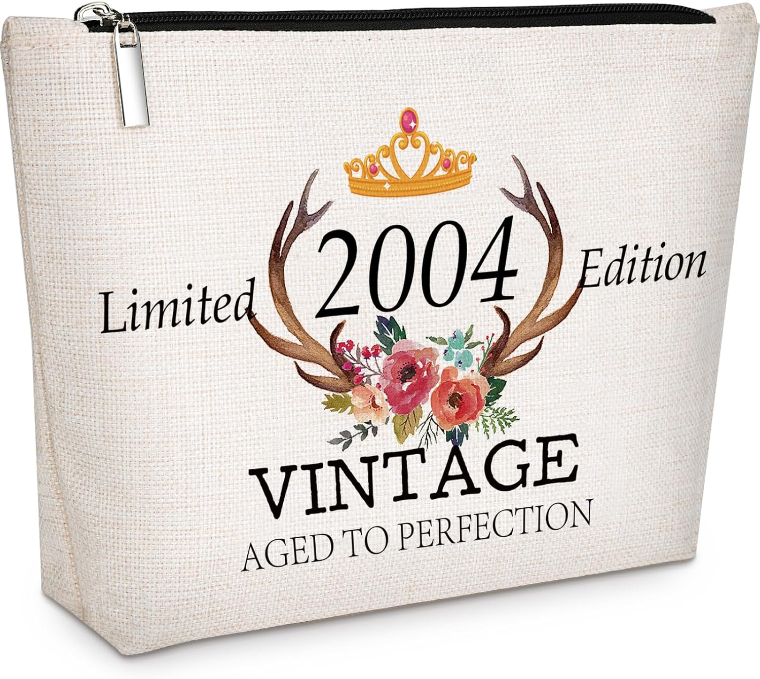 GevGuxLuo 21th Birthday Gifts for Women Makeup Bag, 21 Years Old Birthday Gifts for Daughter Granddaughter Friends Bestie, Turning 21 Cosmetic Bags 2004 Anniversary Cosmetic Travel Bag