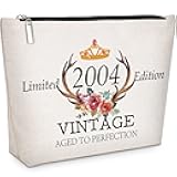 21th Birthday Gifts for Women Makeup Bag, 21 Years Old Birthday Gifts for Daughter Granddaughter Friends Bestie, Turning 21 Cosmetic Bags 2004 Anniversary Cosmetic Travel Bag