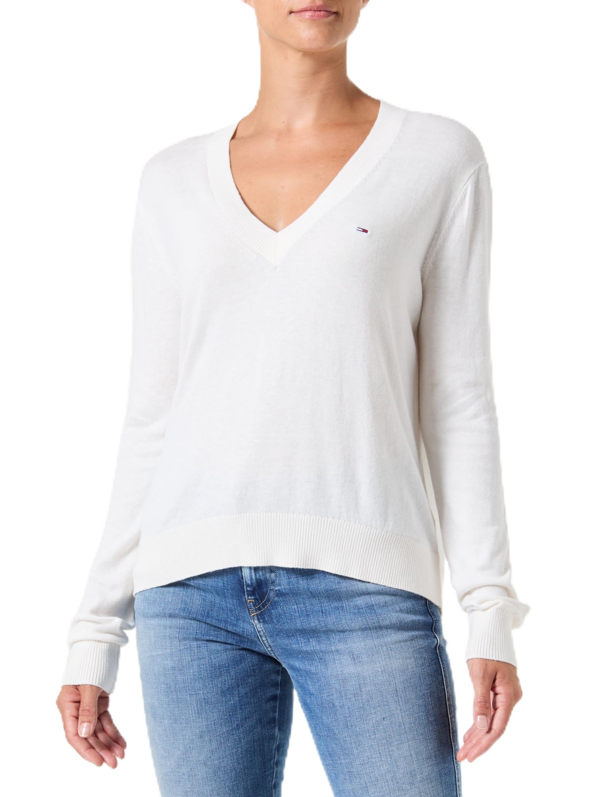 Tommy Jeans Pull Femme Essential avec Col en V