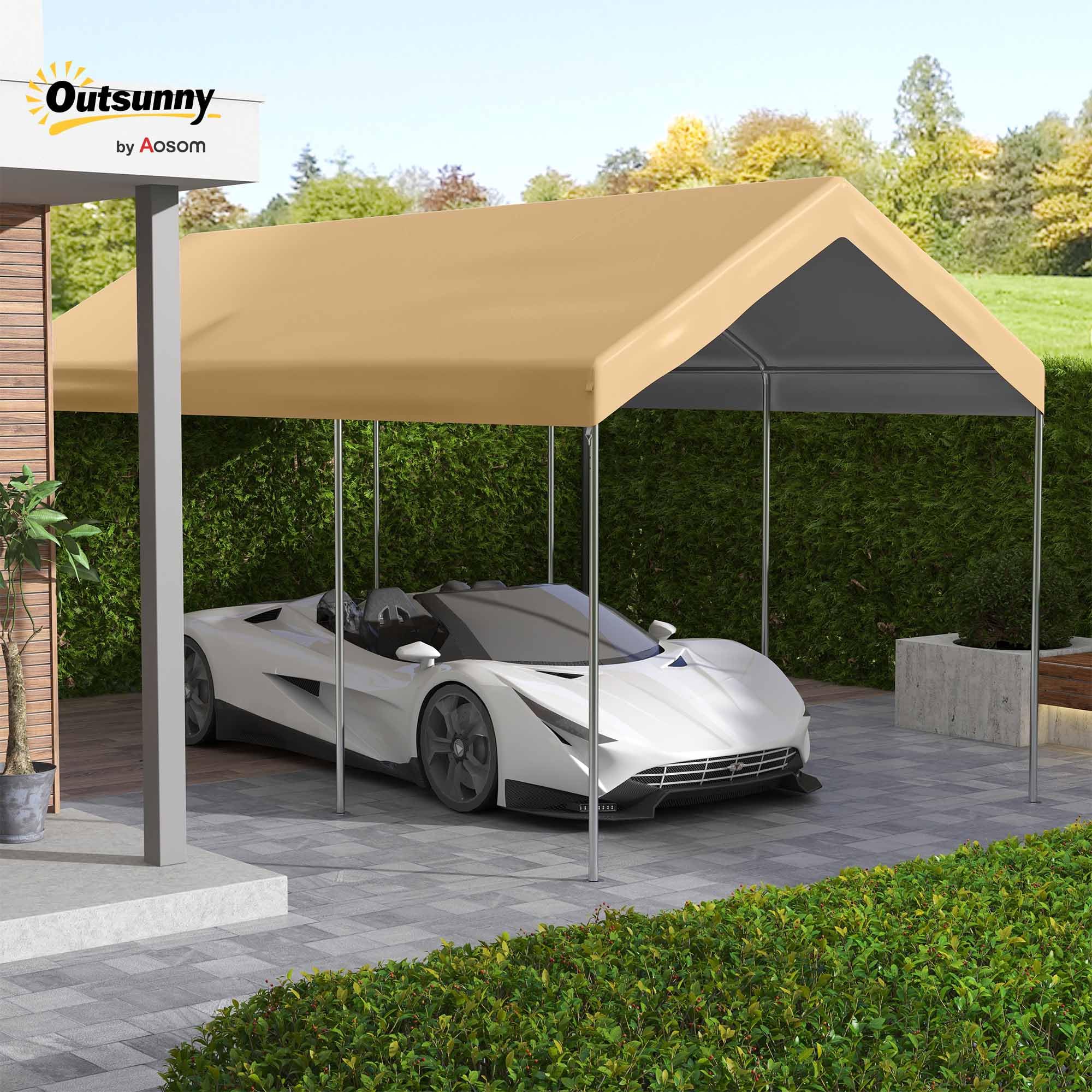 Amazon.com: Outsunny 20' x 10' Carport Replacement Top Canopy