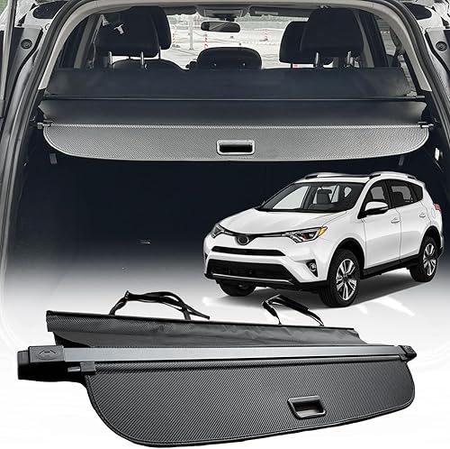 Cubierta de carga para Toyota RAV4 2014-2018, (aspecto de fibra de carbono), cubierta de carga para Toyota RAV4 2018, accesorios 2017, 2016, 2015,