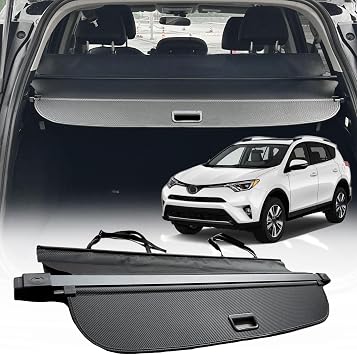 for 2014-2018 Toyota RAV4 Cargo Cover,Carbon Fiber LookCargo Cover for Toyota RAV4 2018 Accessories 2017 2016 2015 2014 Trunk Organizer Rear Trunk Security Shielding Shade Additionl Cover