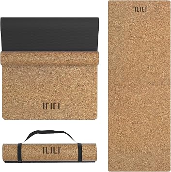 ILILI Eco-Friendly Cork Yoga Mat 1/4 inch Thick, 72''L*26''W, Non Slip Lightweight Cork and TPE Soft Exercise & Fitness Mat, Ideal for All Types of Yoga, Home, Gym & Studio Workouts