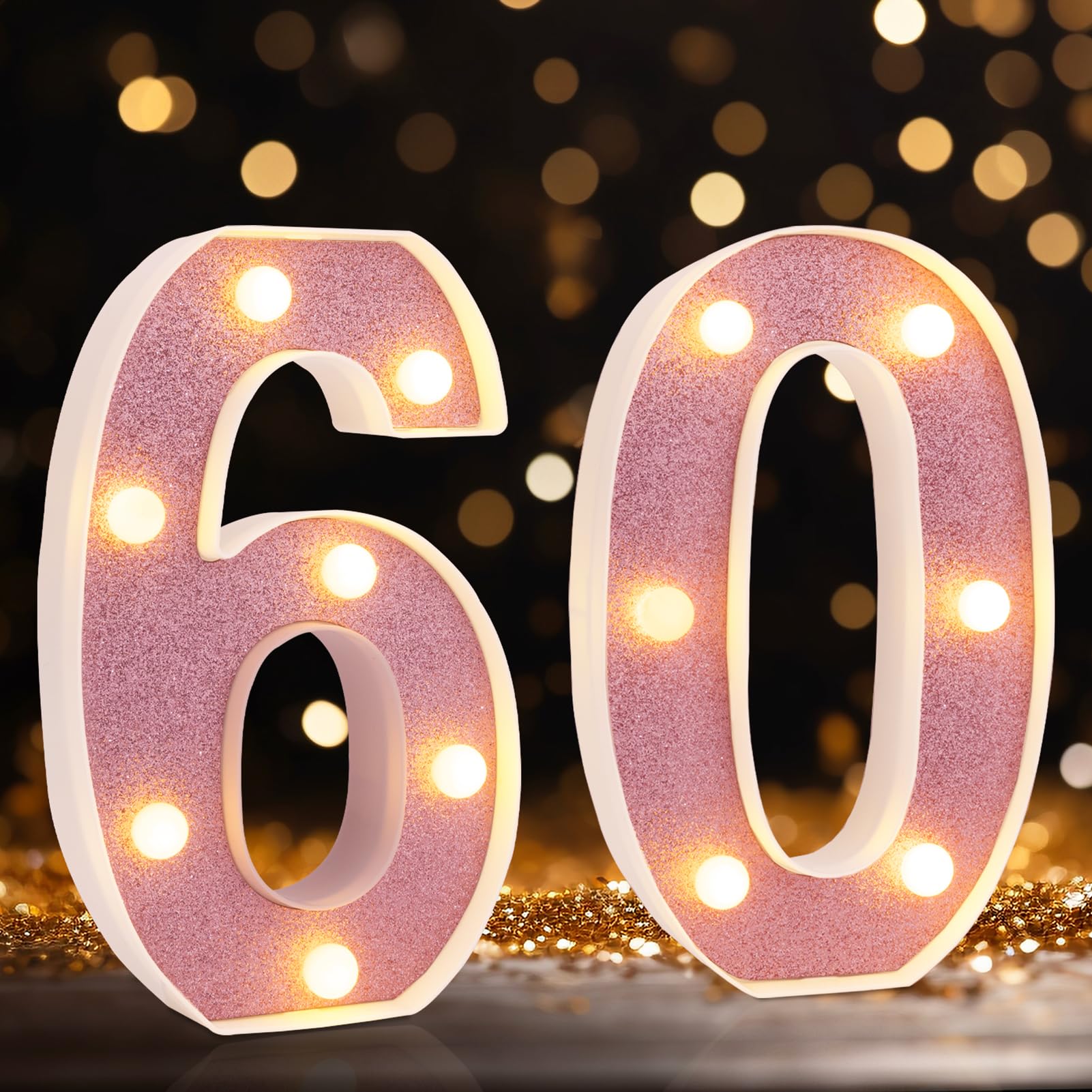 DyingSwan Led Numbers, Birthday Decorations, Battery Powered Light Numbers Signs-zuhe-Pink-60