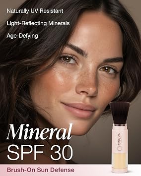 Mineral Fusion Brush-On Powder Sunscreen for Face SPF 31 | Transluscent Natural Daily Sun Care with UVA UVB Protection, Hypoallergenic, Non-Toxic, TSA & Travel Friendly