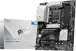MSI Pro B760-P II Motherboard, ATX – for Intel Core 14th, 13th and 12th Gen Processors, LGA 1700 – DDR5 Memory Boost 7000+…