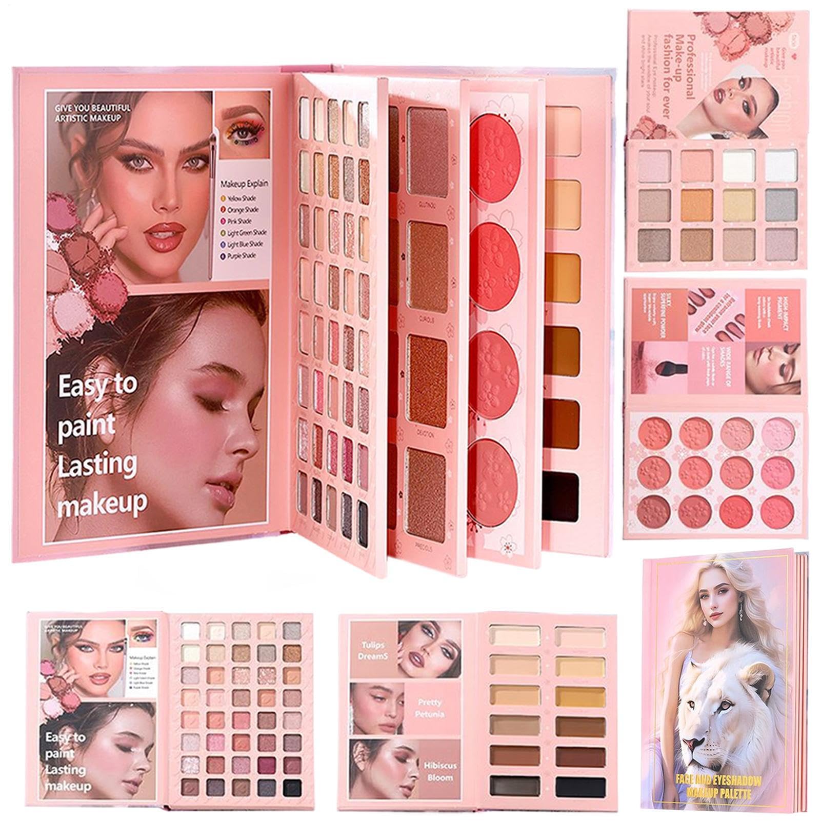 Palette Di Ombretti per Ombretti e Blush a Forma di Libro | Palette Viso Ed Occhi Per Spostamenti Quotidiani Appuntamenti Scuola Feste Fidanzata Moglie
