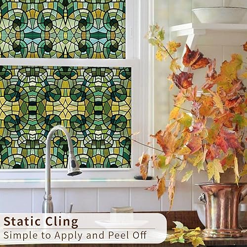 Miniatura 6 de funlife Película de privacidad para ventana, cubiertas de vidrio estáticas de una sola cara, decoración para ventana de vidrio de baño, 11.8 x 118