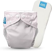 Vista 37 de Charlie Banana Pañales de tela, reutilizables, lavables, ajustables, talla única, para bebés y niños pequeños, con inserto absorbente, rayas