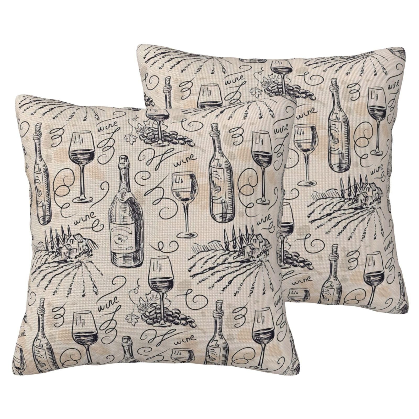 Housse de coussin automne motif vigne lot de 2 taies décoratives grand confort