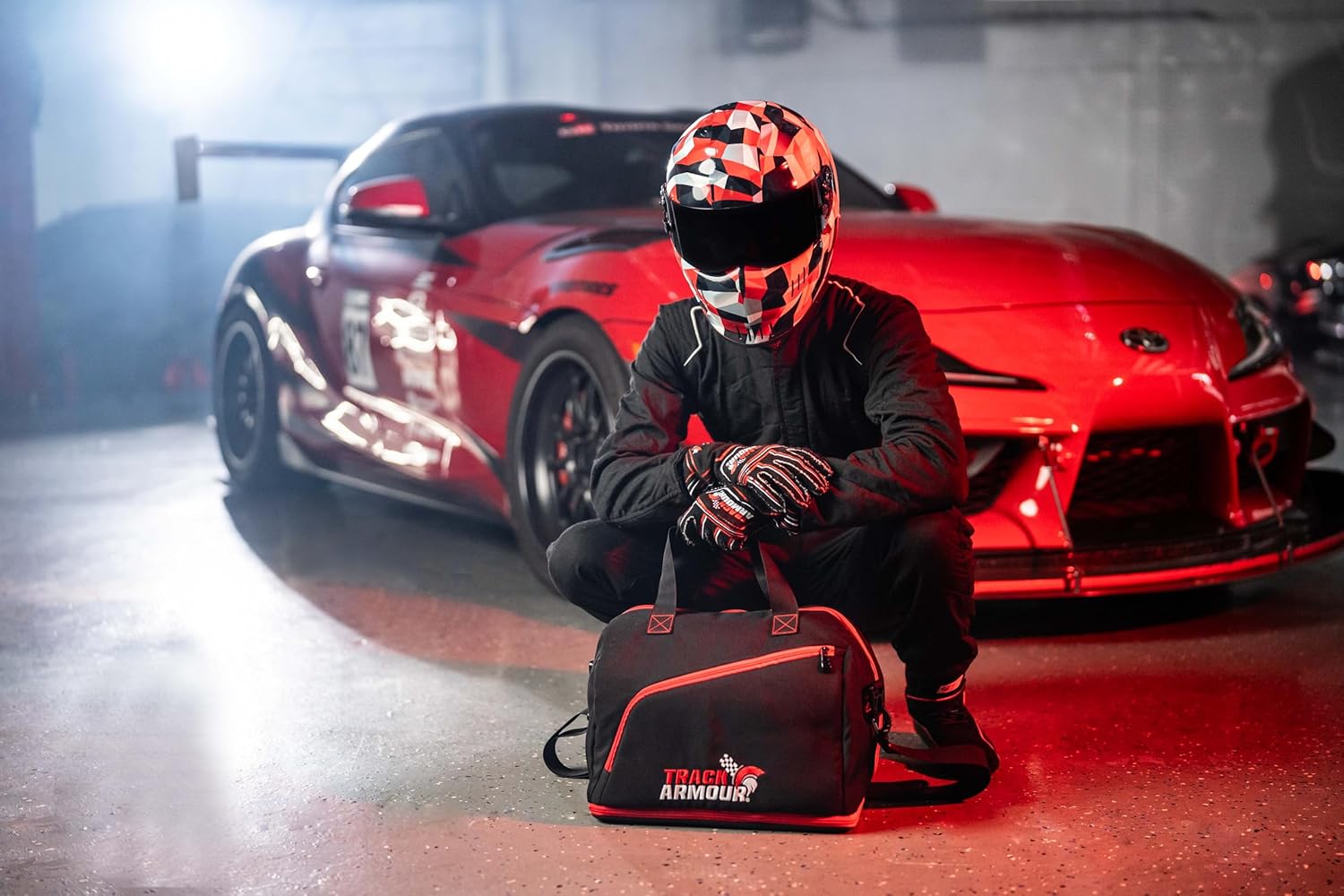 Motorcycle Helmet Bag & Racing Helmet Bag for Travel and Storage – Fleece Lined Helmet Carrier with Hidden Shoe Compartment, Waterproof 600D Oxford Motorcycle Gear Bag for Auto Racing, Track Day