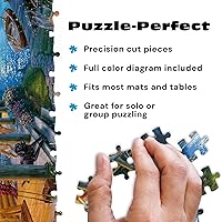 Vista 4 de Buffalo Games - Darrell Bush - Moonlight Lodge - Rompecabezas de 1000 piezas, azul