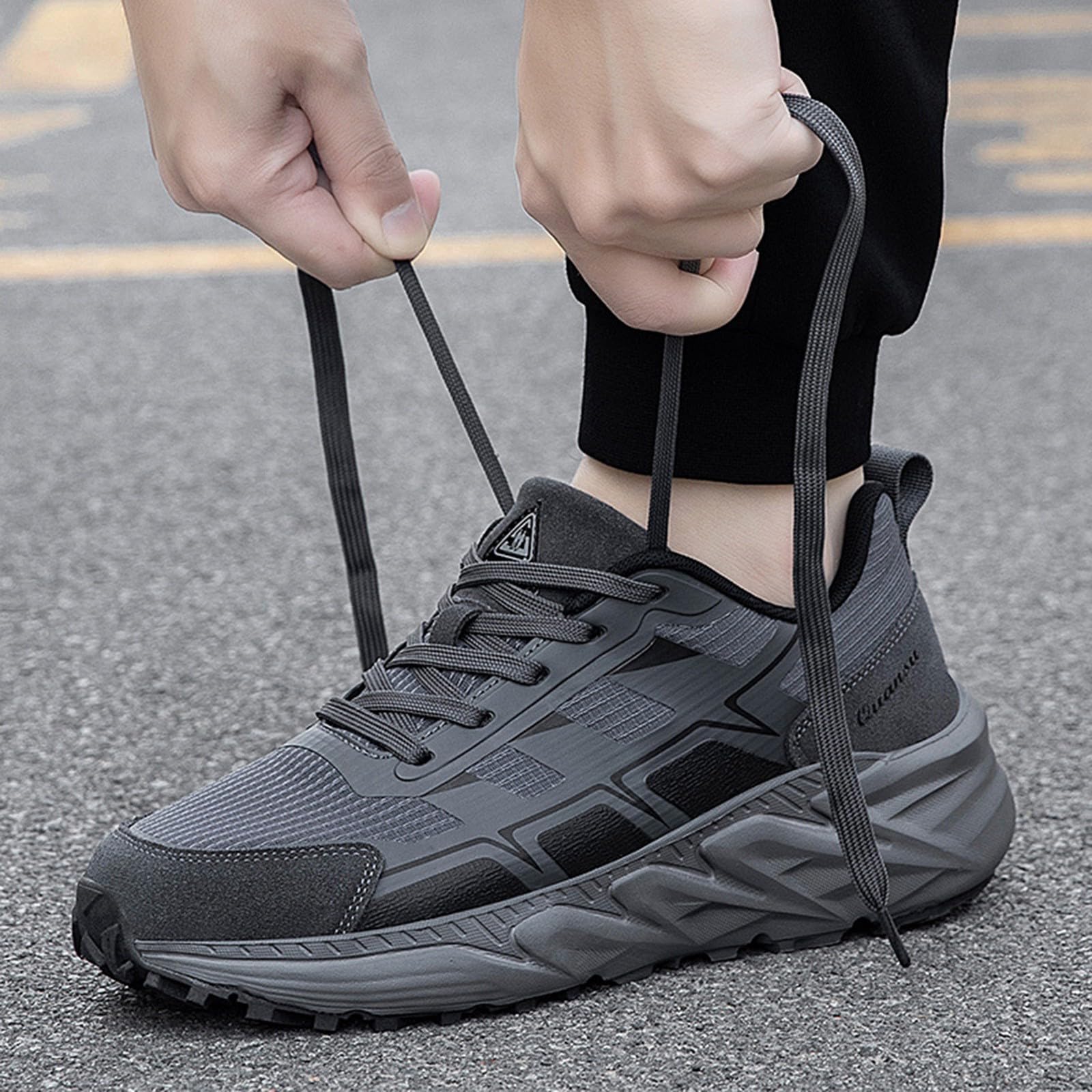 Sportschuhe Mit Schnürsenkel Wanderschuhe Herren Breit Sneaker Leichte