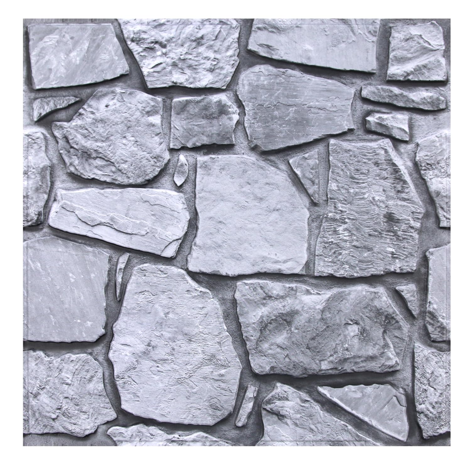 Commomy 10pcs Faux Stone 3D Wall Panels - 11.8" x 11.8" Self Adhesive Wall Tiles Lightweight Thin PVC Brick Stone Wallpaper for Interior Bedroom,Living Room,Kitchen,RV — image 1