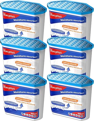 Vacplus Paquete de 6 absorbentes de humedad, cajas de absorción de humedad portátiles de 16.0 onzas para tu baño, armario y automóvil,