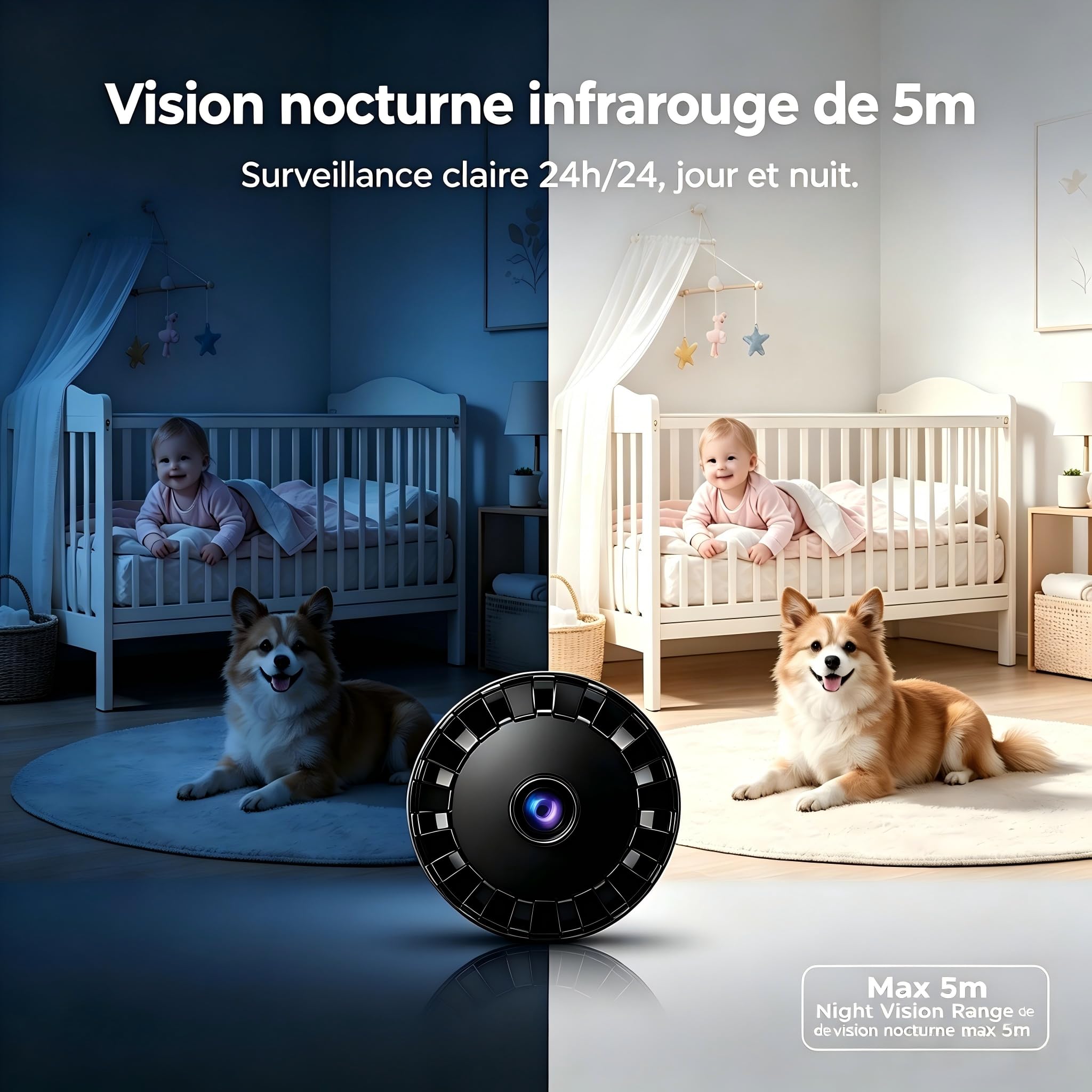 6 PCS Caméra Espion Mini WiFi sans Fil 2026 HD 1080P, Caméra de Sécurité Surveillance Intérieure Extérieure, Vision Nocturne, Application Smartphone pour la Surveillance des Bébés et Animaux X/G2