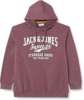 جاك اند جونز سويت شيرت بغطاء للرأس ولوجو للرجال (عبوة من قطعة واحدة)