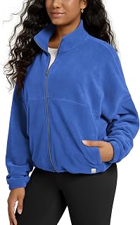 Women's Polar Fleece Full-Zip Cinchable Jacket – Soft Warm Winter Long Sleeve Outerwear with Pockets