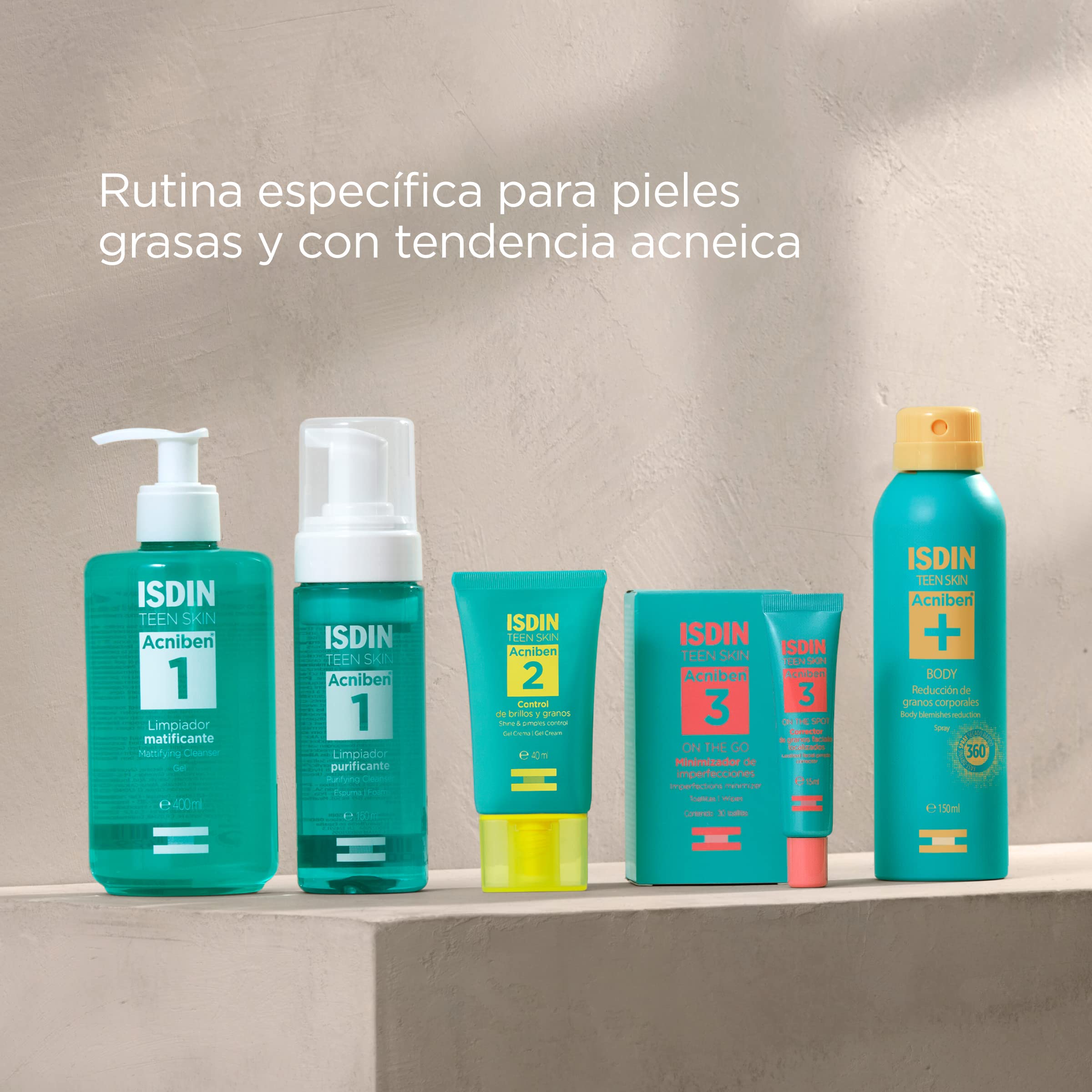 ISDIN ACNIBEN Minimizador de Imperfecciones Localizadas, Toallitas para Controlar las Imperfecciones de la Piel Grasa o Acneica. Pack de 2 Unidades. 2 x 30 u