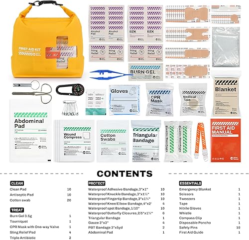 Miniatura 3 de RHINO RESCUE Kit de primeros auxilios para barco impermeable, bolsa seca ligera, accesorios para barco, suministros de supervivencia marina de