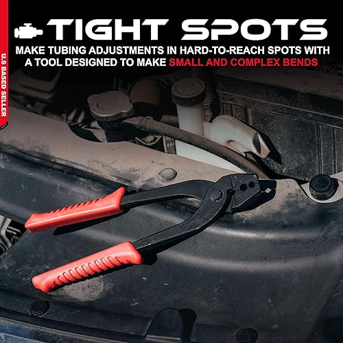 Miniatura 3 de ABN Herramienta de doblado de línea de freno para tubería automotriz, 316 y 14 pulgadas, alicates de tubo doblador de tubería para freno, línea de