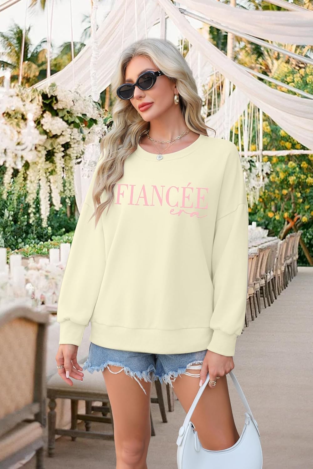 EGELEXY Fiancee Era Sweatshirts Women Bride Shirts Engaged Bachelorette Outfits Long Sleeve Pullover Tops - Image 5