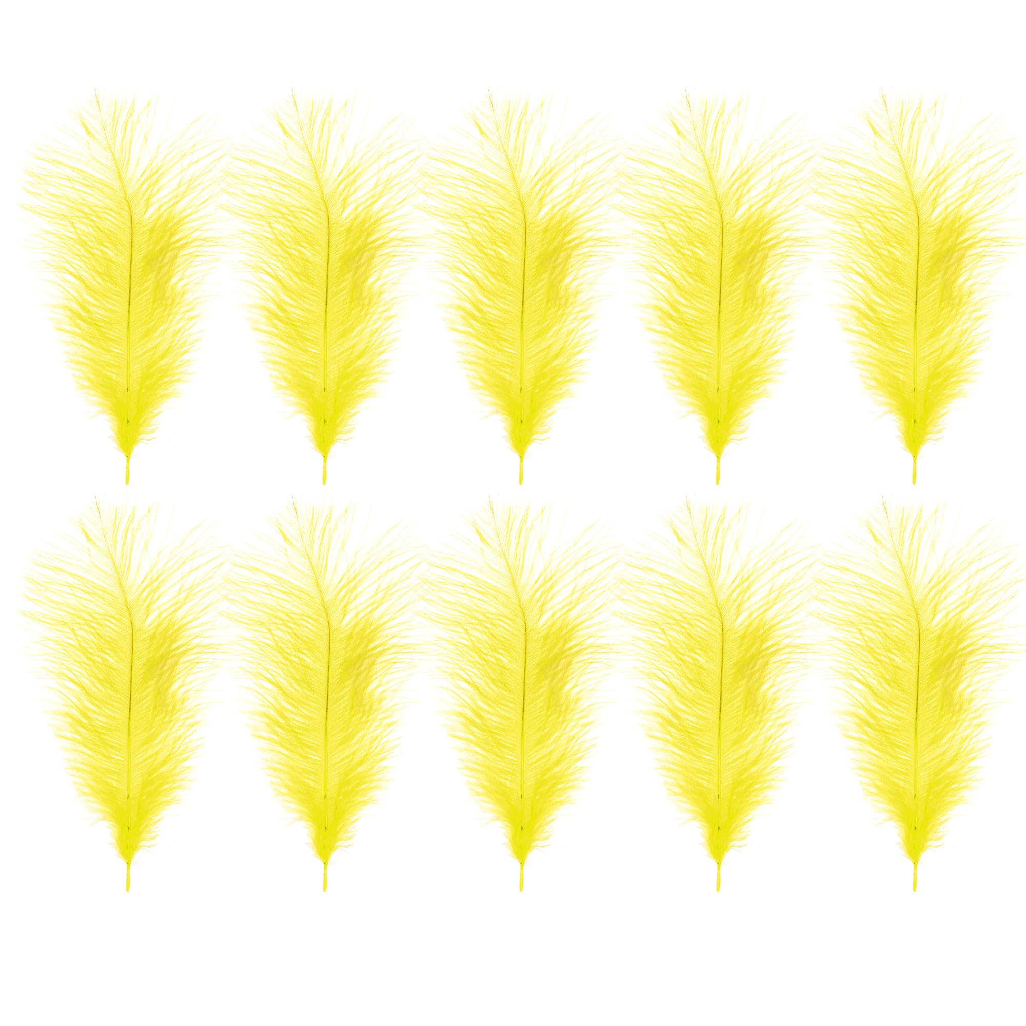 Trimming Shop 14-16inch(35-40cm) Yellow Ostrich Feathers Plume for Wedding Table Centrepieces Home Decoration Decorating Costumes Headdresses Showgirl Spadones, Pack of 10 — image 1