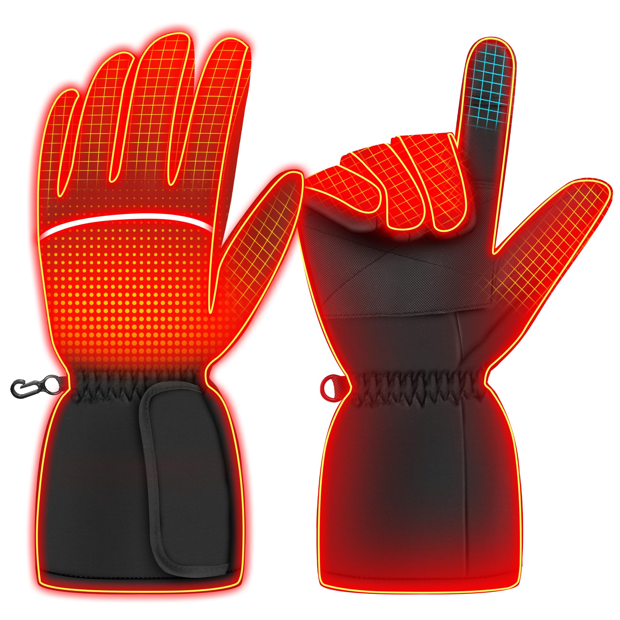 YBWLCLO Heated Gloves,Heated Gloves for Men Women,Touchscreen Waterproof Heating Gloves for Motorcycle, Cycling, Fishing,Hiking,Snowboarding Outdoor