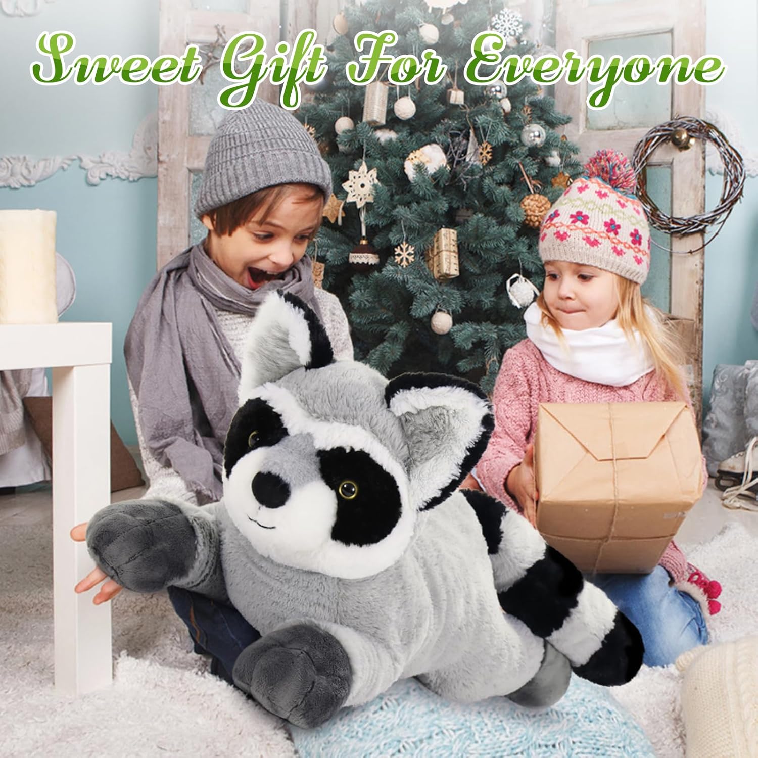 Giant Raccoon Plush Stuffed Animal 30" - Oversized Raccoon Plushies - Fluffy Big Stuffed Racoon Toy Birthday Gifts for Kids - Sweet Companion - Image 7