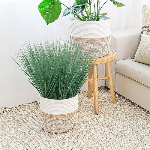 Miniatura 3 de Tepaler 20 piezas de hierba artificial de cebolla falsa resistente a los rayos UV, arbustos para exteriores, plantas, flores, tallos verdes, hierba