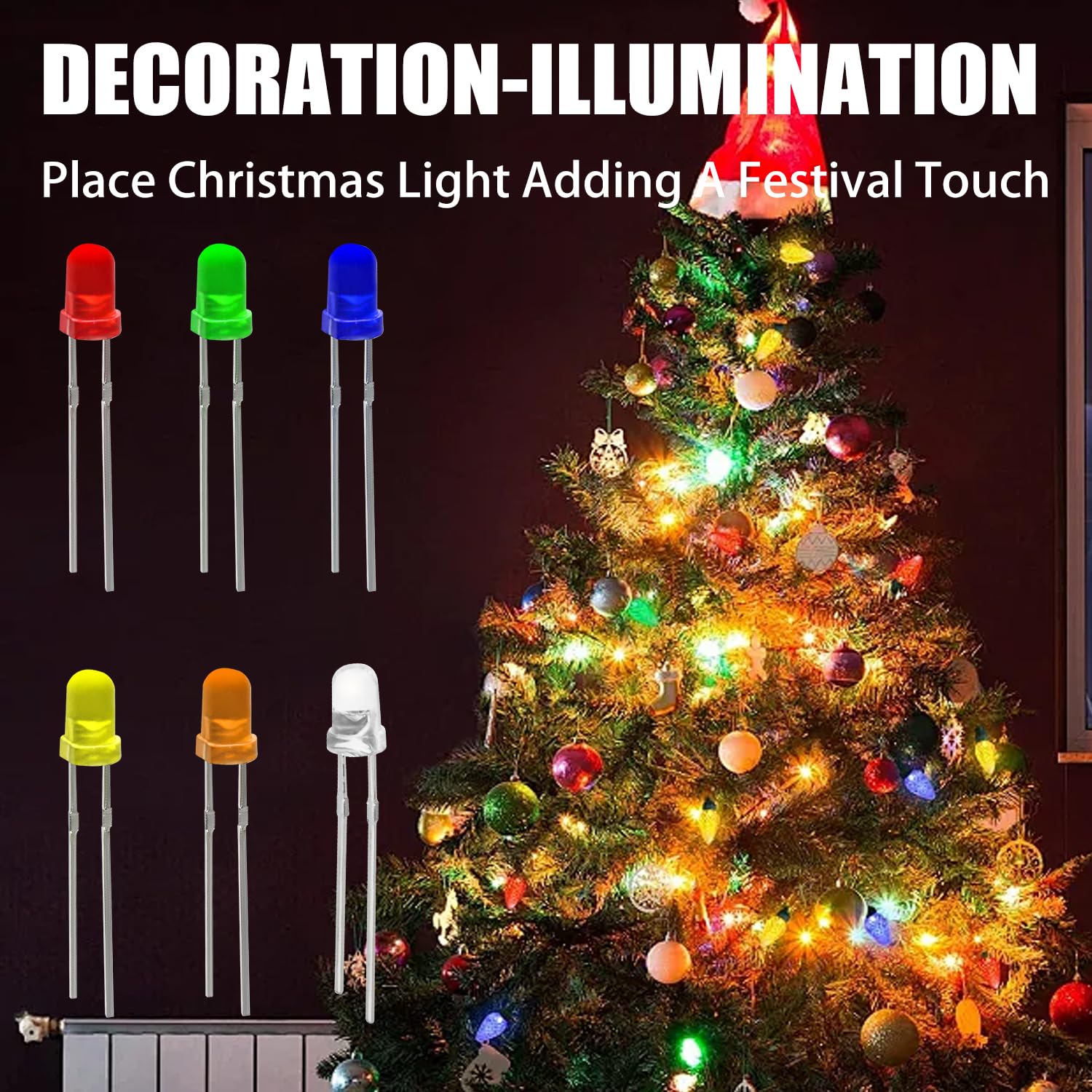 Snapklik.com : 200Pcs 3mm LED Light Emitting Diodes Assortment Kit ...