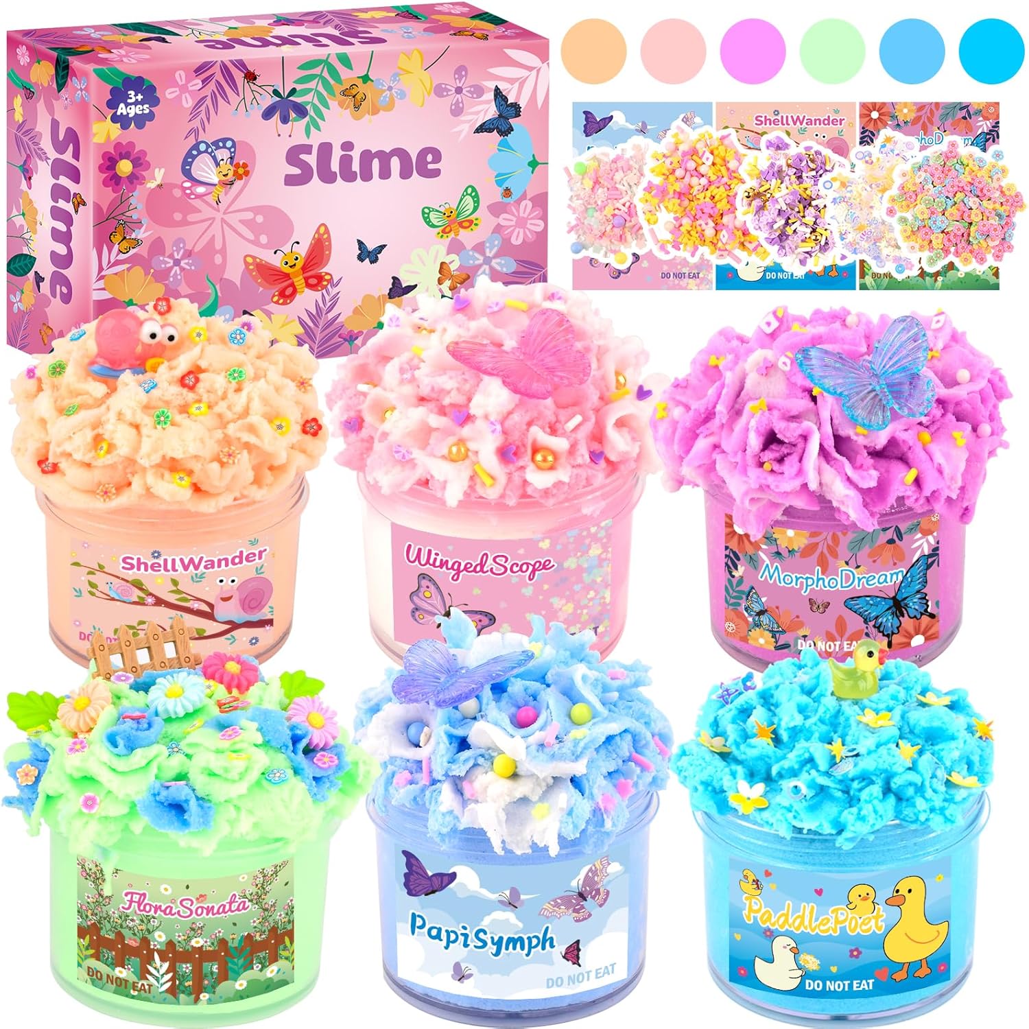6 Pack Cloud Pink Slime Kids, Slime kit for Girls Ages 8-12, Toys for Girls and Boys, for Kids Set Party kit Goodie Bag Stuffers, Girl Birthday Gift Cute Stuff
