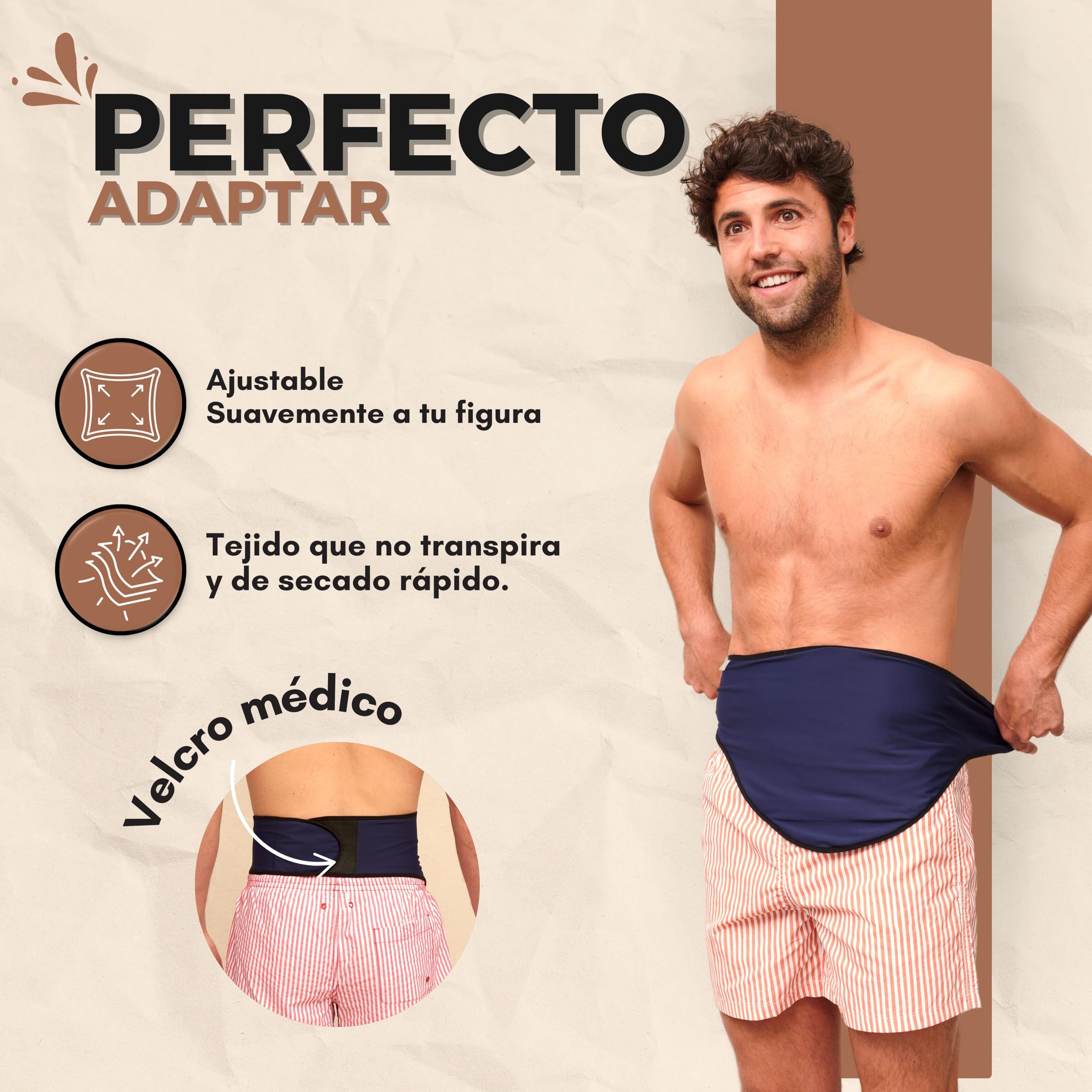 SIIL Cinturón de Ostomía – Faja de Soporte para Colostomía, Ileostomía o Urostomía | Funda para Bolsas de Ostomía | Cinturón Deportivo Transpirable y de Secado Rápido para Natación