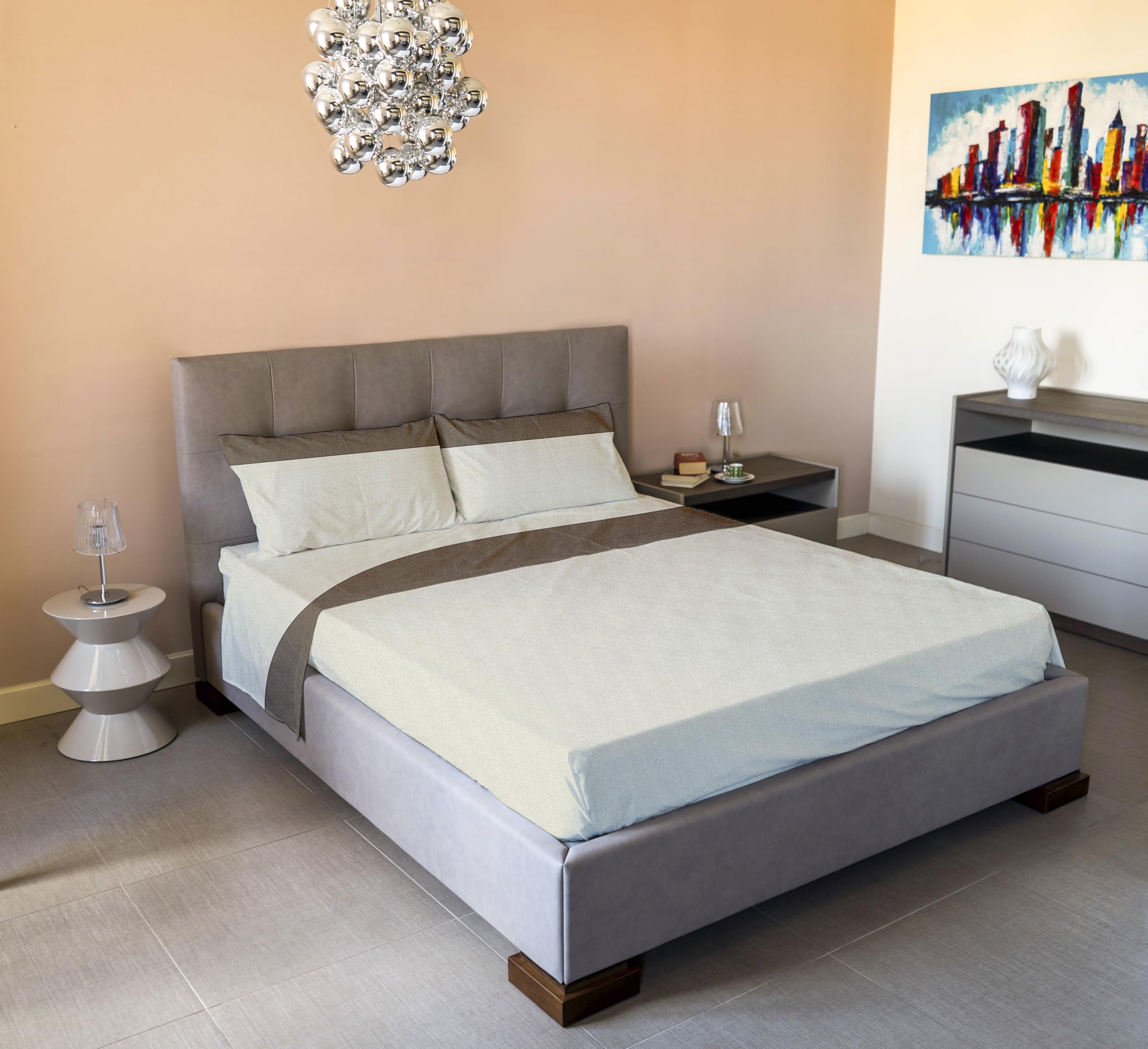 Jenny Sesal Completo letto in Flanella Anti-Pilling - Magenta Singolo, Matrimoniale e una piazza e mezza - stampato, 100% Cotone e morbido al tatto (Una piazza e mezza, Beige)