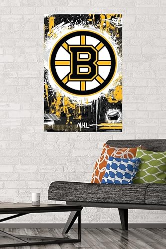 Miniatura 2 de Trends International NHL Boston Bruins - Póster de pared con logotipo Maximalist 23, 34 pulgadas de largo x 22.4 pulgadas, versión sin marco