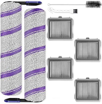 Replacement Accessories Kit Compatible with NARWAL S20 Pro Wet Dry Vacuum Cleaner parts 2 Main roller brush 4HEPA Filter 2 cleaning brush
