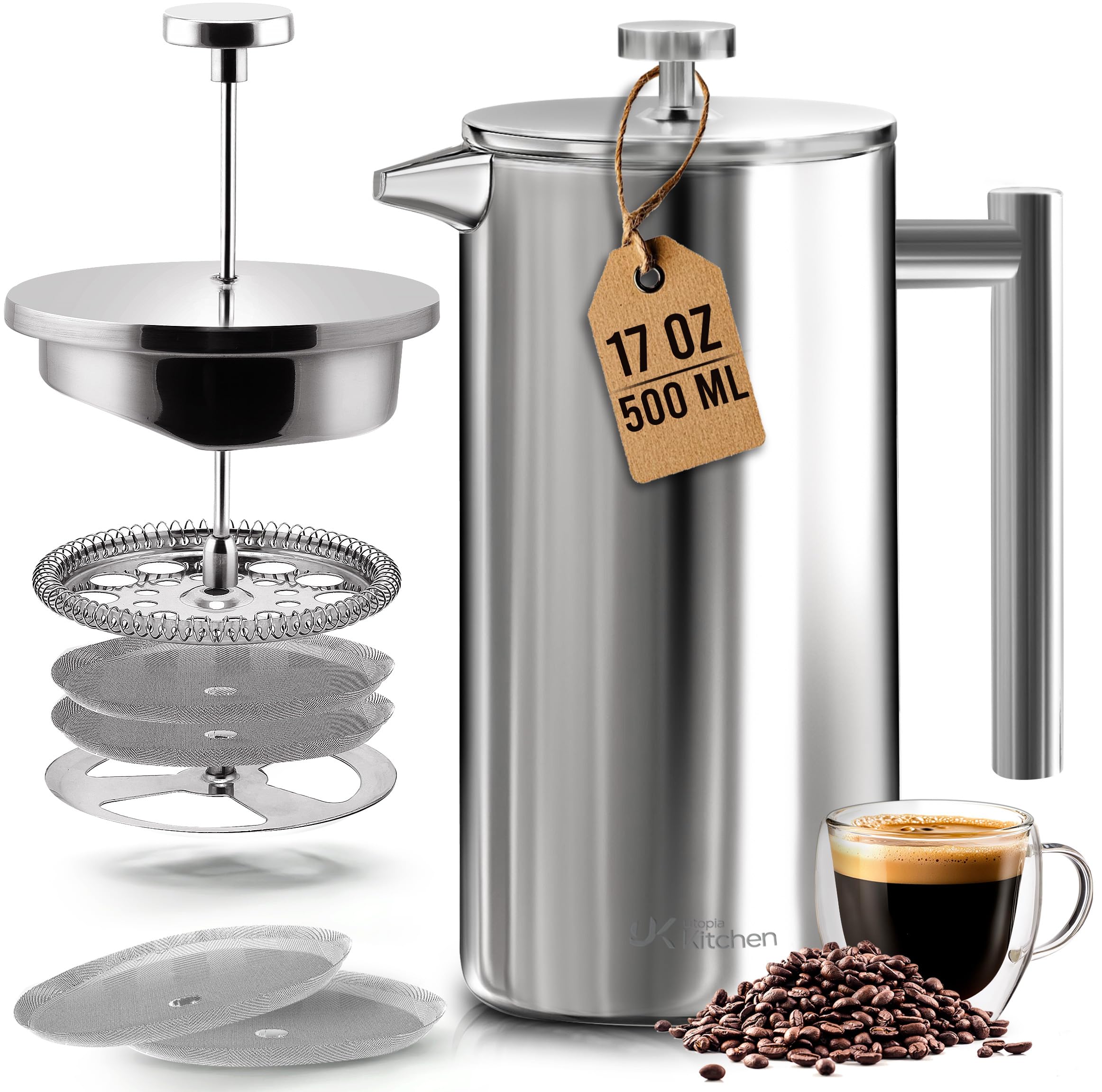 Amazon.com: Utopia Kitchen 304 Grade Stainless Steel French Press