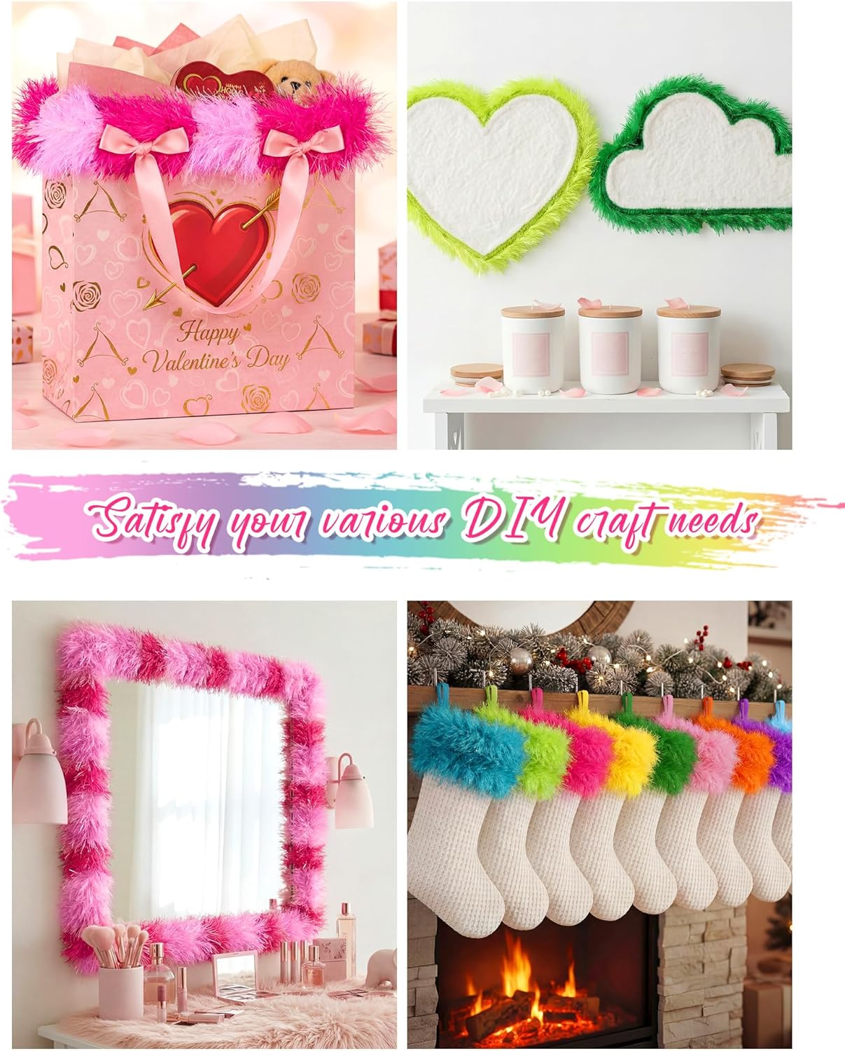 Jexine Feather Boas Bulk Artificial Fluffy Boas Decor for Wedding Costume Dress Tea Party Supplies - Image 6