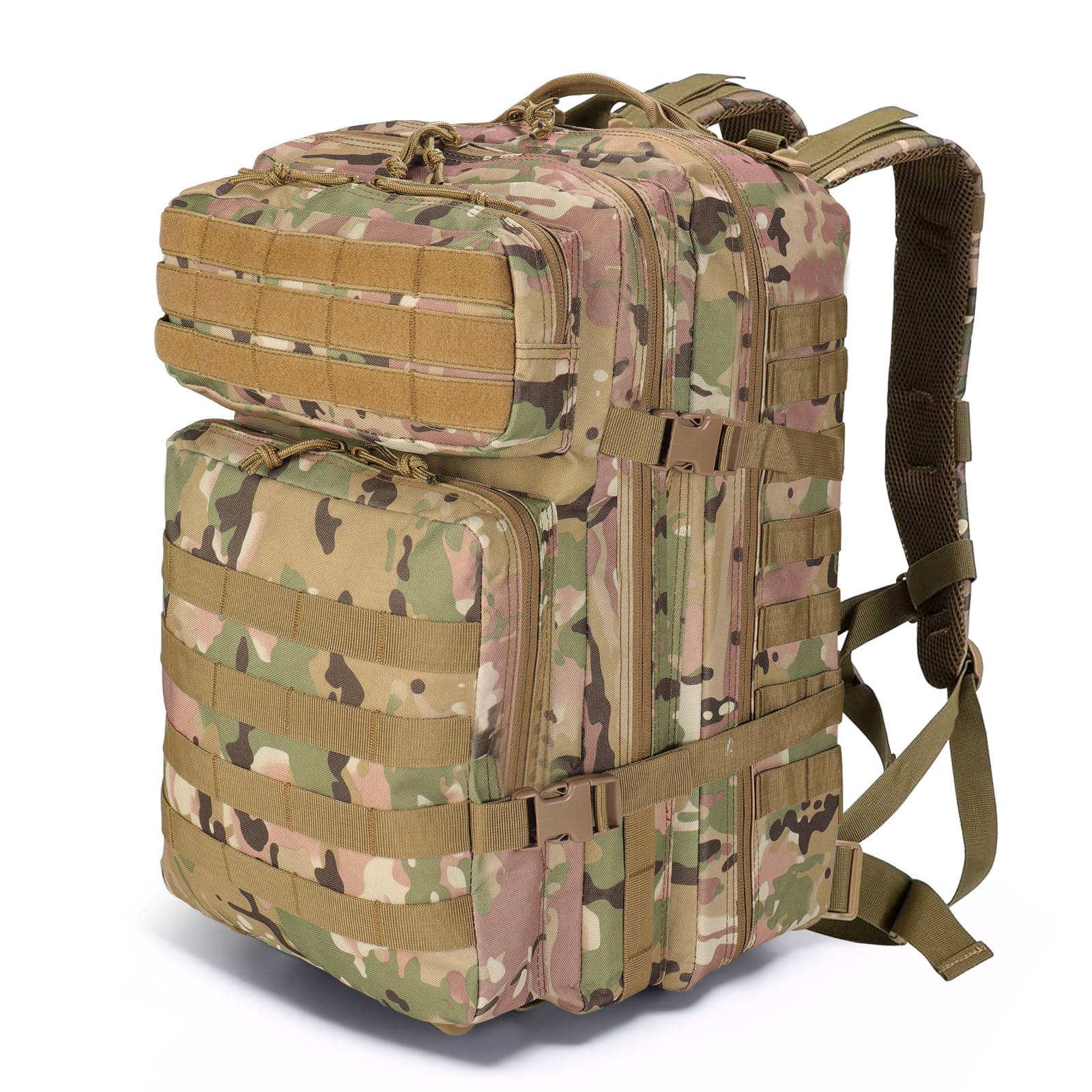 COBRA Military Backpack | 45L | Camouflage | Geeignet für Jagd, Camping, Trekking | Rucksack | Trekkingrucksack | Wasserdicht | Airsoft | Schwarz