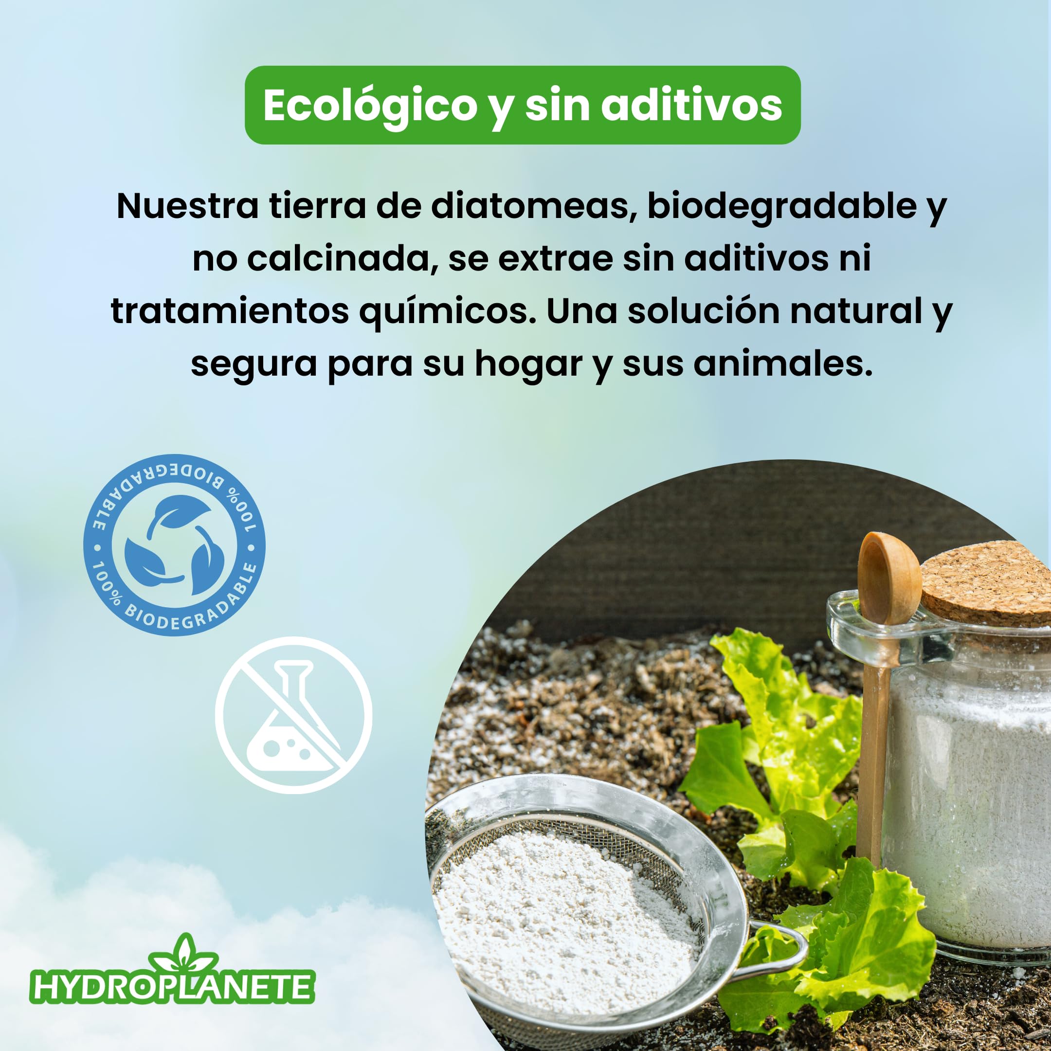 HYDROPLANETE Tierra de Diatomeas Blanca 400g 1kg 2kg 5kg 10kg 20kg - Grado Alimenticio, Alta Pureza 100% Natural, Origen España (10 kg)