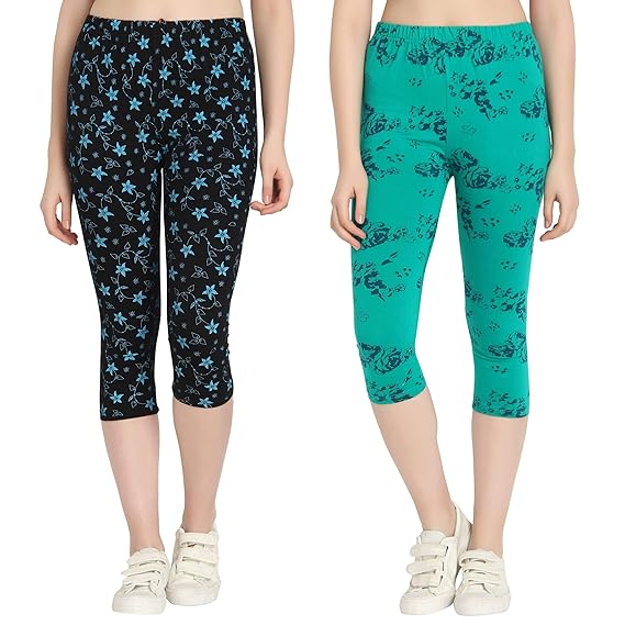 Printed Capri for Womens/Girl Pack of 2