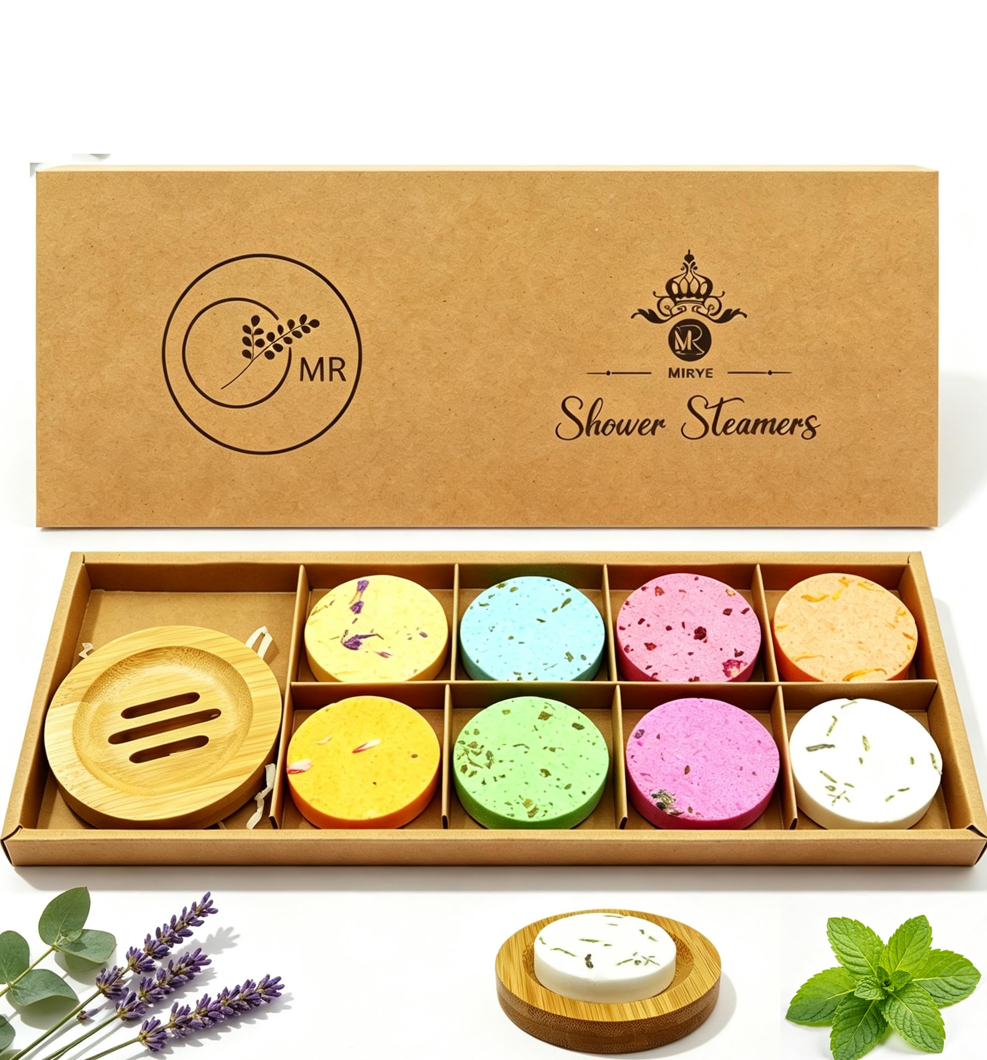 Lot de 8 défroisseurs vapeur d'aromathérapie avec plateau de douche