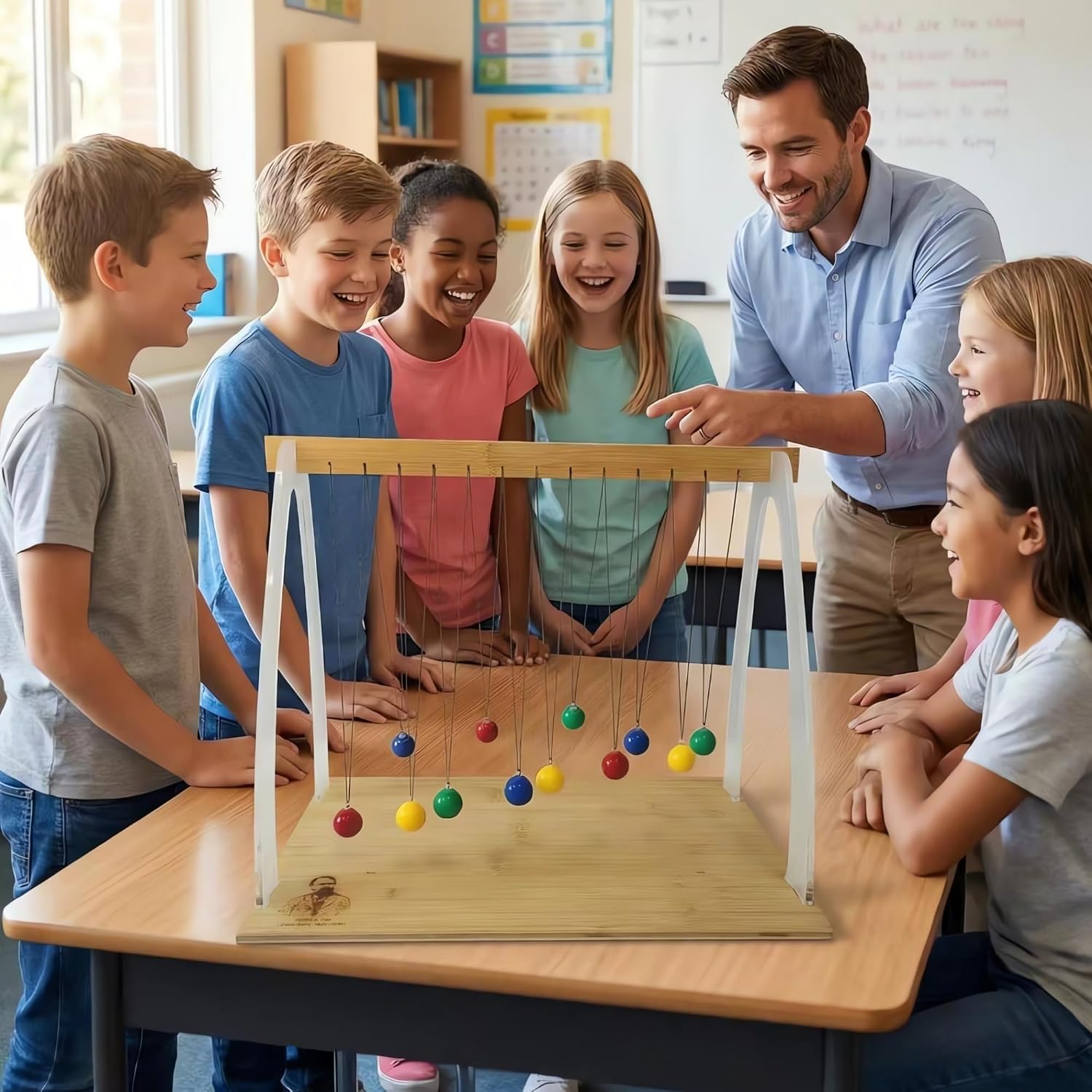 Newtons Cradle Pendulum Balls Cool Science Gadgets Kinetic Physics Toys Desktop Decorations image 5